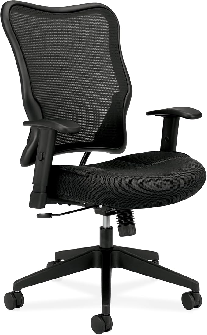 HON Wave Ergonomic Office Chair, Lumbar Support, Desk Chair, Black | High back ergonomic office desk chair with lumbar support, adjustable arms, office decor, advanced tilt for comfort