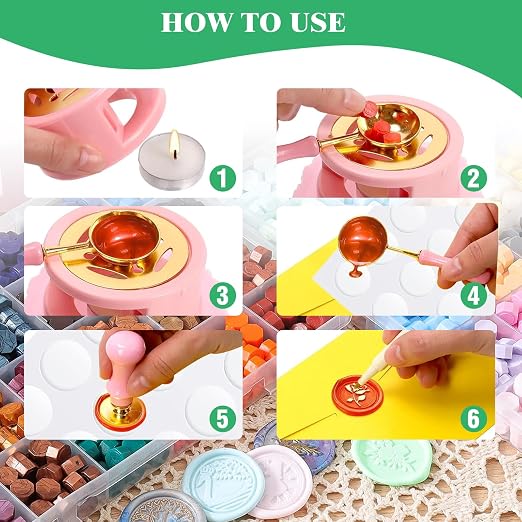 847Pcs 28 Colors Sealing Wax Beads, Wax Warmer and Candle, Letter Seal Kit for Gift and Decoration, Wedding Party Invitations