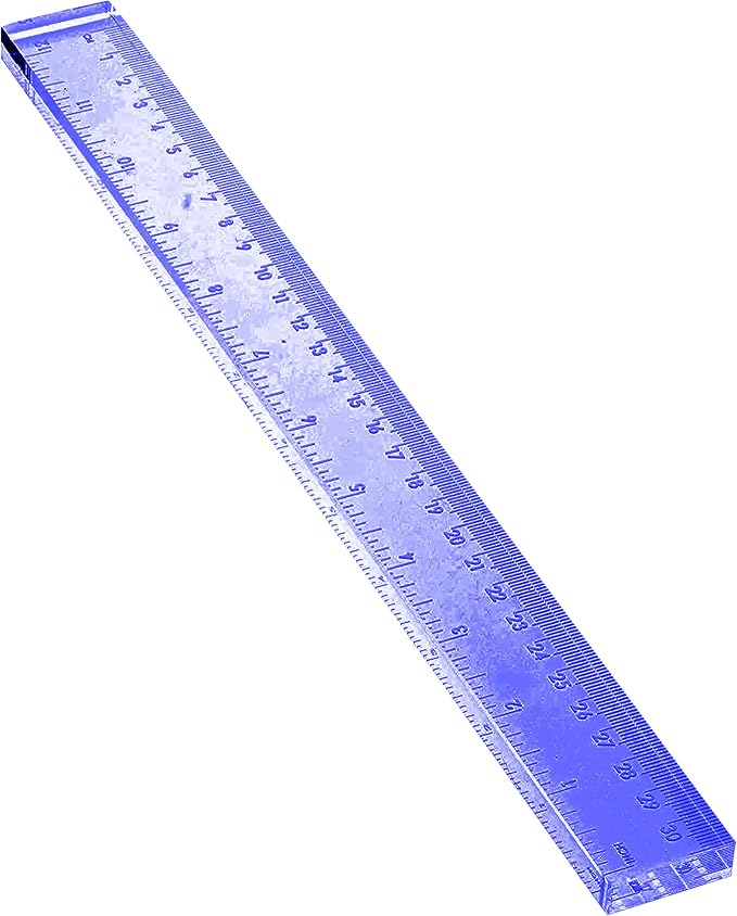 3-Piece Acrylic Desk Set, Blue with Silver Metal | Ruler, scissors, and staple remover set, Functional and elegant desk accessories, Stationery tools for office, and school