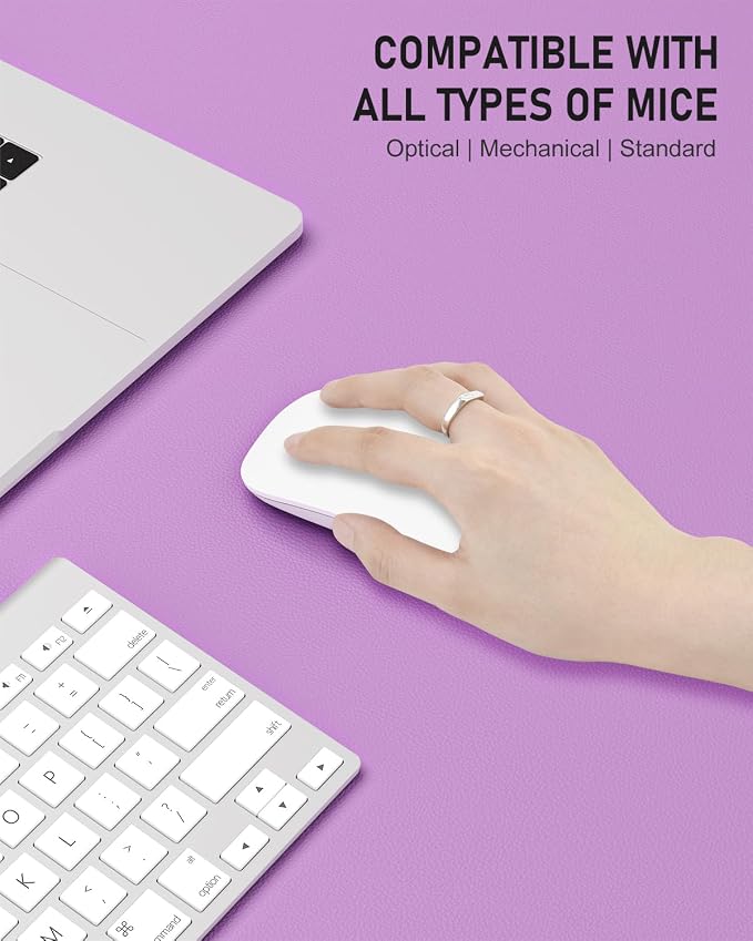 Desk Pad, 35.5" x 17" PU Leather Non-Slip Desk Mat Large Mouse Pad for Desktop, Waterproof Laptop Computer Writing Mat for Office, Home, Work, Gaming, Purple