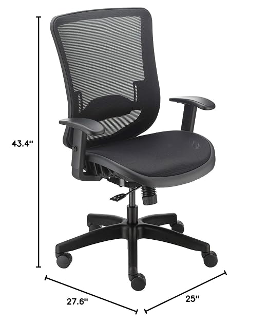 Global Industrial Heavy Duty All Mesh High Back Task Chair, 350 Lbs Capacity, Black