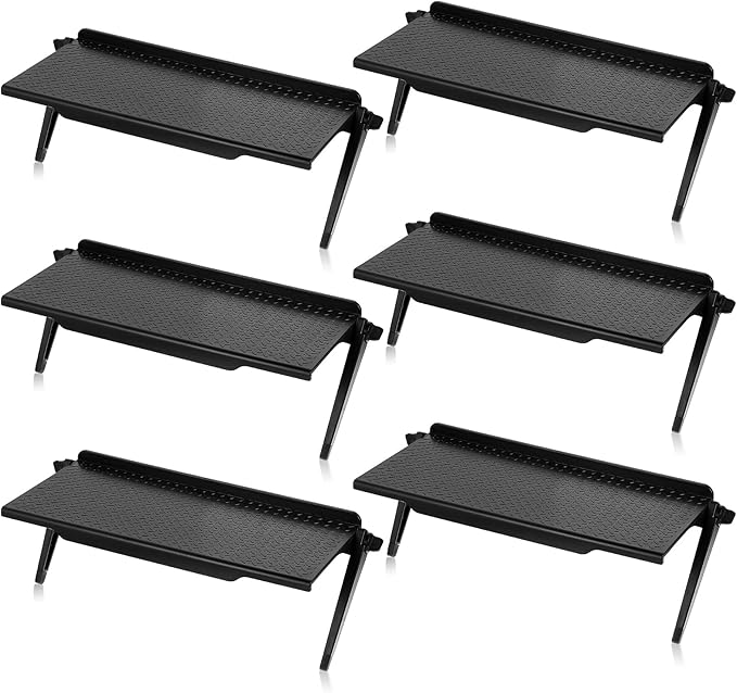 6 Pieces TV Top Screen Shelf Adjustable Monitor Shelf Plastic TV Video Game Storage Game Console Black Router Stand Audio Video Shelving for Media Boxes Router(11.8 x 4.5 inch)