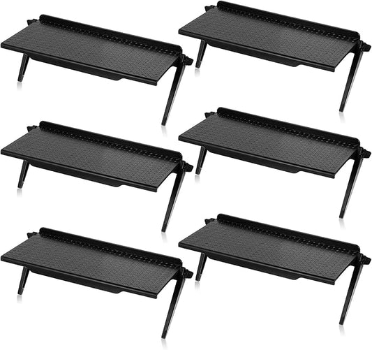 6 Pieces TV Top Screen Shelf Adjustable Monitor Shelf Plastic TV Video Game Storage Game Console Black Router Stand Audio Video Shelving for Media Boxes Router(11.8 x 4.5 inch)