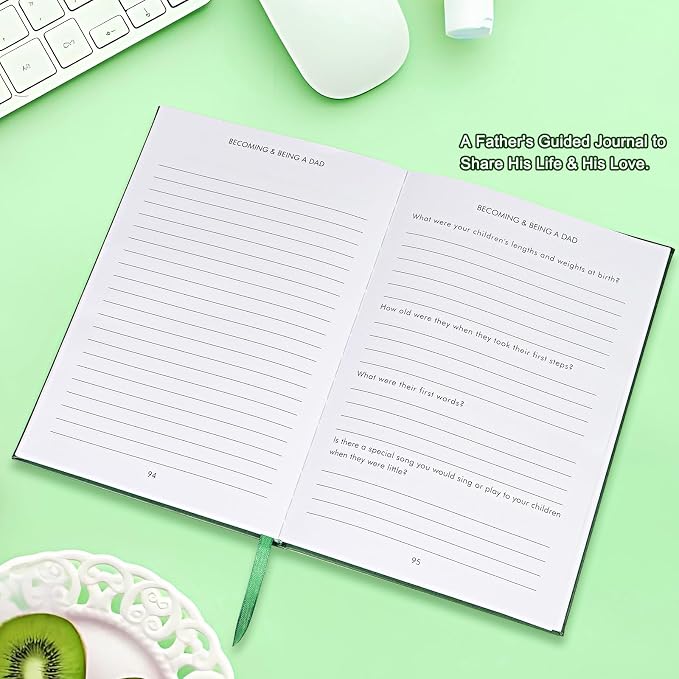 A Father's Guided Journal to Share His Life Memory Keepsake Book,Fathers-Day Birthday Gift for Dad Life Journey Daddy Story Journal,Hear Dad Story,Dark Green