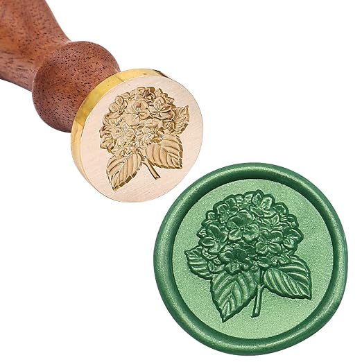 SWANGSA 3D Hydrangea Wax Seal Stamp Kit with 200pcs Sealing Wax Beads, Great for Embellishment of Wedding Invitations, Wine Packages, Gift Wraps