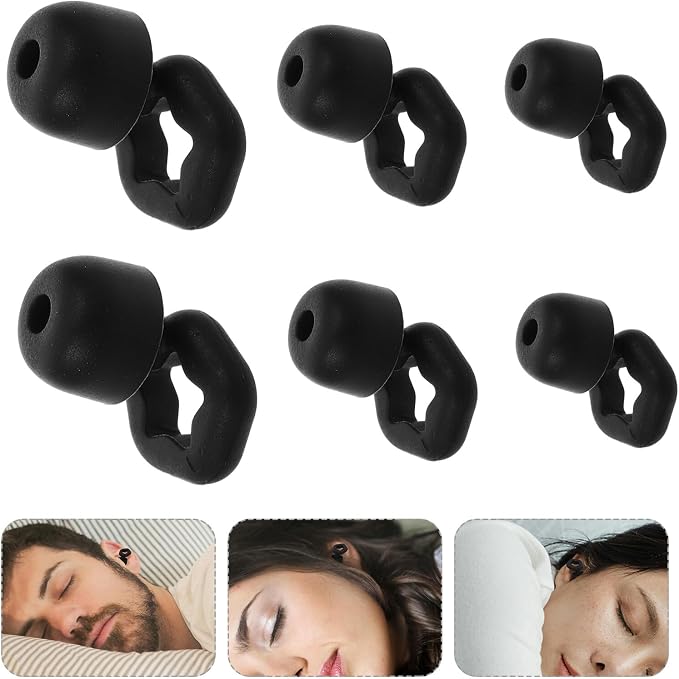 NOLITOY 3 Pairs Reusable Soft Silicone Noise Reduction Ergonomic Comfortable Fit for Sleeping Travel Concerts Swimming Focus in Small Medium Large Sound Insulation