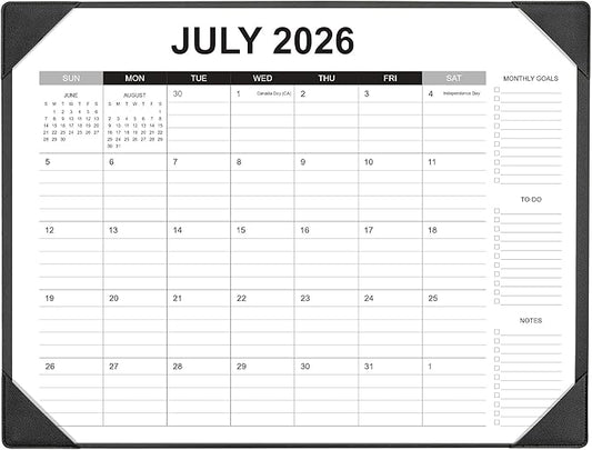 Desk Calendar 2026-2027 with Desk Mat – 22" x 17" Large Desk Pad Calendar Runs from July 2026 to December 2027, Office Supplies Desktop Monthly Calendar for Home & Office
