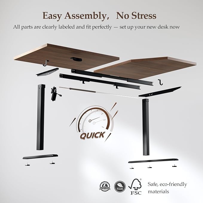 Klicelor L Shaped Standing Desk 55 x 31.5 Inch, Electric Height Adjustable Corner Desk for Home Office Workstation, Ergonomic Sit Stand Computer Table with Memory Controller, Dark Walnut