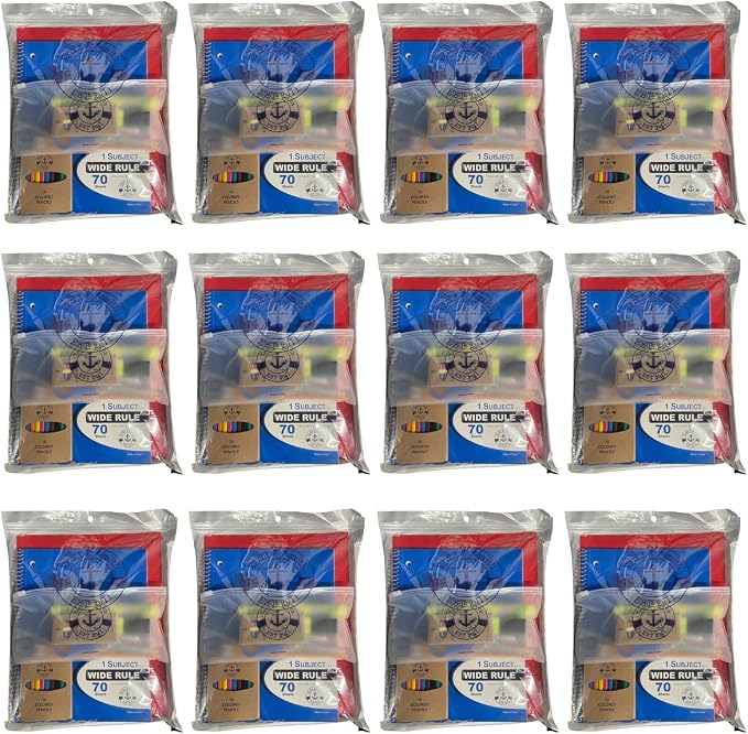 34 Piece School Supplies Kit for School Children – Wholesale Back to School Kids Essential Bundle Supply Pack for Girls & Boys