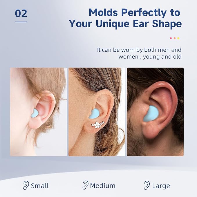 LYSIAN Soft Moldable Silicone Earplugs – 18 Pairs, SNR 27dB Noise Cancelling Ear Plugs for Sleep, Swim, Travel & Snore. Comfortable, Reusable