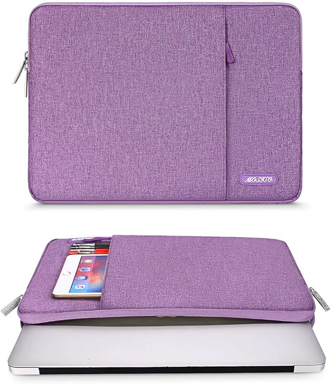 MOSISO Laptop Case 14 inch, 14 inch Laptop Sleeve Compatible with HP Lenovo Dell ASUS Acer, HP Stream, Dell Latitude, Lenovo IdeaPad, Polyester Vertical Computer Sleeve Bag with Pocket, Ultra Violet