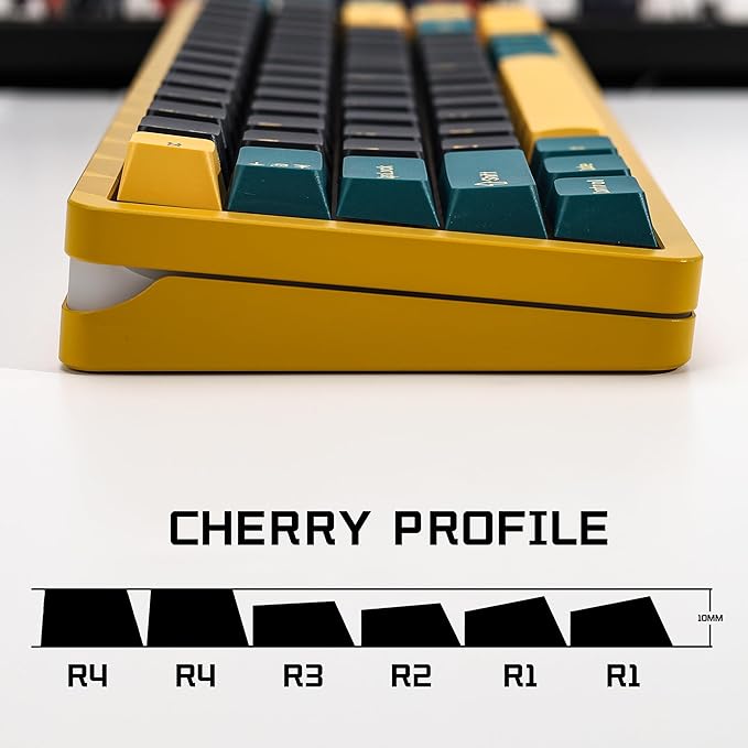 MarrsGreen PBT Double Shot Keycap Set,176 Keys Dark Green Custom Key Cap Keycaps 60 Percent Cherry Profile Keycaps for 61/64/68/84/87/100/104/108 Mechanical Keyboard