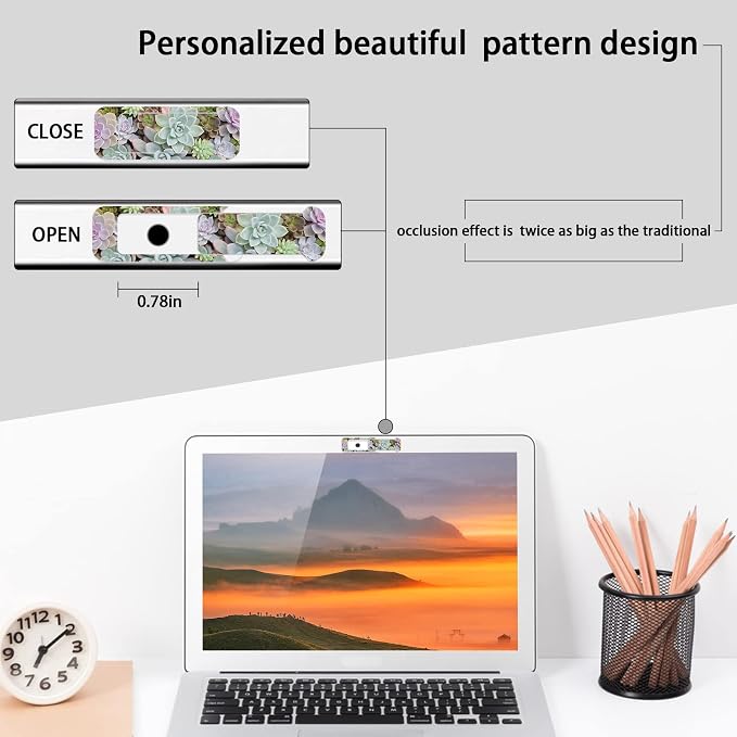 Webcam Cover, 3 Pieces, Laptop Camera Cover, Privacy Shielding Capacity is Twice as Big as The Traditional, Suitable for Computer Mobile Phones, laptops, Tablets and so on (More Meat)