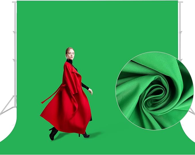 Aimosen 10x10FT Green Screen Backdrop for Photography, Large Background for Zoom Meetings, High Density Polyester Fabric Chromakey Backdrop Curtain for Video Photoshoot Studio Gaming