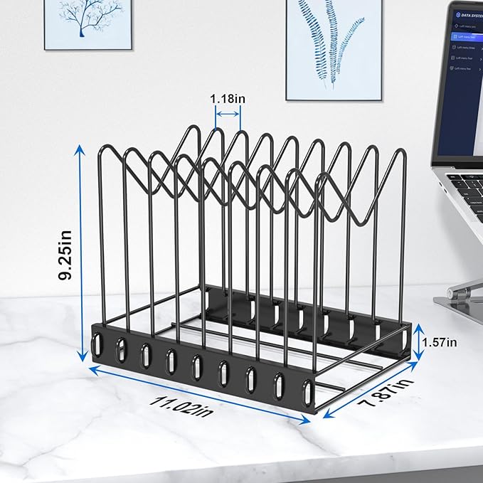 File Organizer for Desk,Clipboard Stand,Wire Caddy,Chopping Board Organizer,File Folder Holder/Rack,File Sorter,Desktop Record Holder,8 Sections Storage,Anti-Scratch/Rusty,Stable,Adjustable