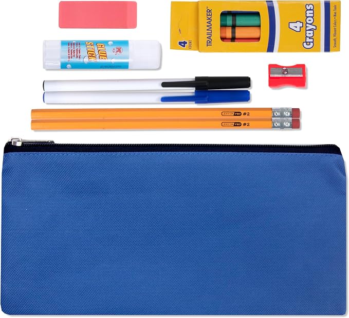 Trail maker (48 Pack) Bulk School Supply Kits for Kids – 12 Pieces Per Kit, Individually Packaged Pencil Case Sets with Classroom Supplies | Kindergarten–K-6 Back to School & Donation Ready