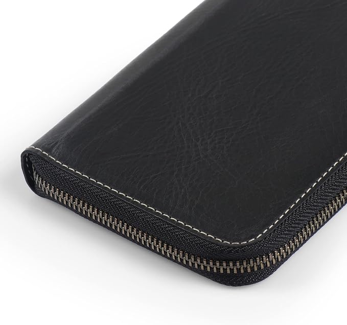 Londo Genuine Leather Padfolio – Portfolio Folder with Pencil Holder, Notepad & Zipper Closure for Business, Office & Travel