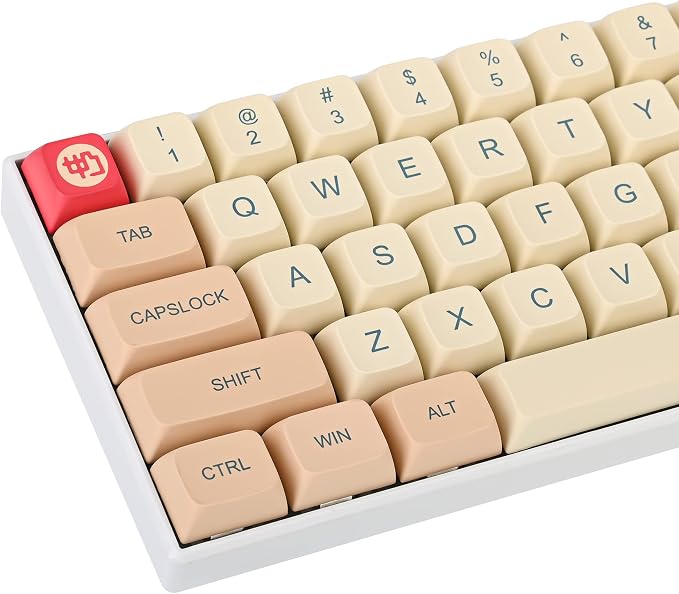 Fogruaden PBT Keycaps 139 Keys Soymilk Keycap Set Dye-Sublimation Custom Keycaps XDA Profile Cute Keycap for Mechanical Keyboard