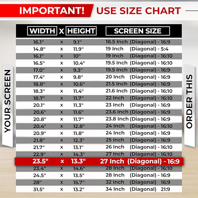 27 Inch 16:9 Computer Privacy Screen Filter for Monitor - Privacy Shield and Anti-Glare Protector