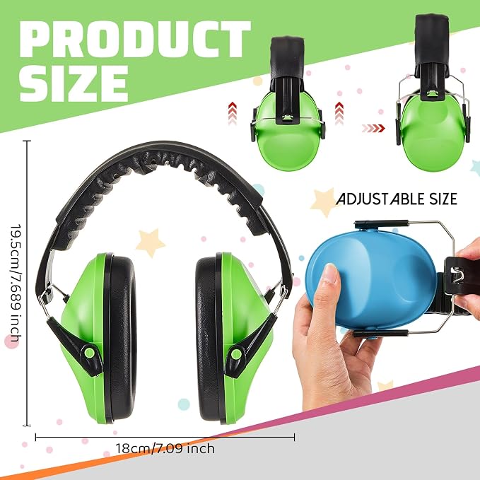 Amylove 12 Pcs Kids Ear Protection Noise Cancelling Headphones Ear Muffs Bulk 27db Adult Noise Reduction Hearing Earmuff(Universal Fit (kids & Adults),Cute Style)