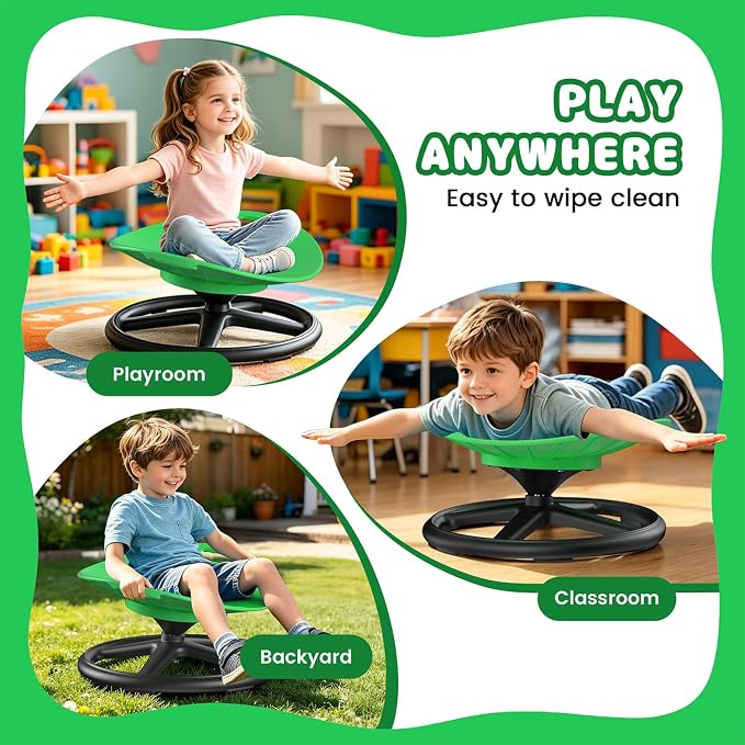 Spinning Chair for Kids, Green, 360° Sensory Swivel Chair | Spinning Chair for Autistic Kids,For Home Classroom Playroom