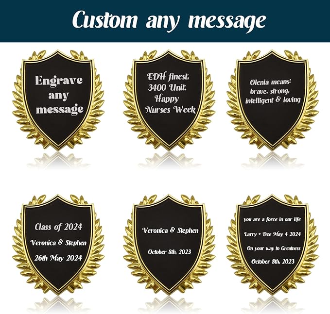 Yastar Personalized Office Pen with a Custom Medal Luxury Gift Engraved with your Message Names Company Names Phone Number Gift for Colleague Friends Business Employees