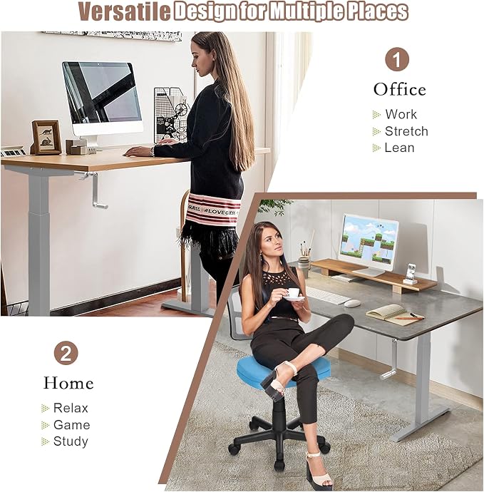 Tangkula Hand Crank Stand Up Desk Frame, Manual Height Adjustable Standing Workstation with Foldable Crank Handle, Cable Management Tray, Headphone Hook, Ergonomic Sit Stand Desk Frame for Home Office