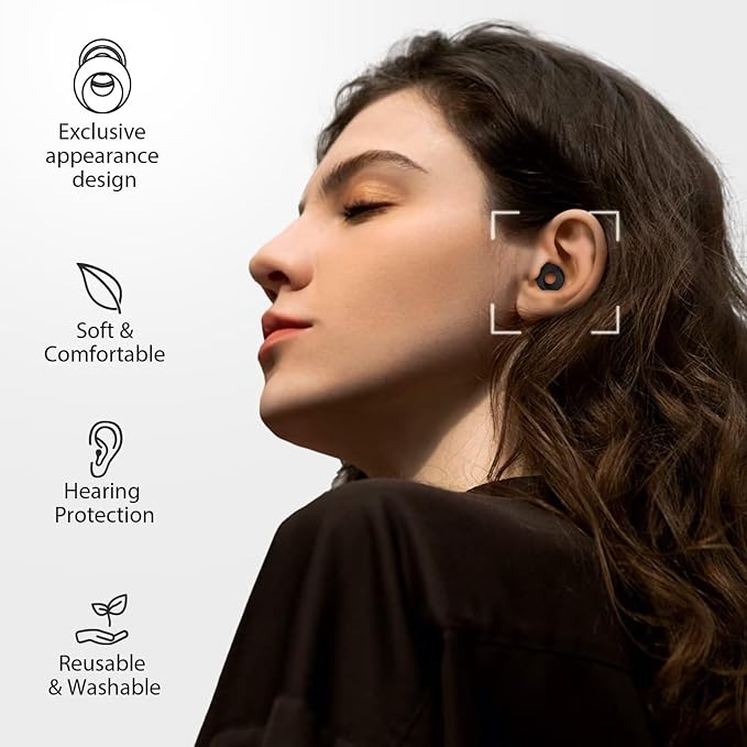 Ear Plugs for Sleeping Noise Reduction, Earplugs for Noise Cancelling with 5 Pair Ear Tips in S/M/L,30-35dB High Fidelity Hearing Protection Ear Plugs for Sleep,Snoring,Focus,Noise Sensitivity