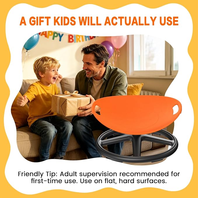 Spinning Chair for Autistic Kids Upgrade Handle Sensory Spinning Chair, 360° Silent Swivel Chair for Kids, Sensory Chair for ADHD Kids for Home & Classroom