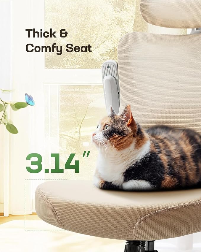 Marsail Ergonomic Office Chair with 3D Armrests, Pack of 5 | Office Desk Chair with High Back Mesh, Adjustable Lumbar Support, Rolling Work Swivel Task Chairs with Wheel, Headrest, home