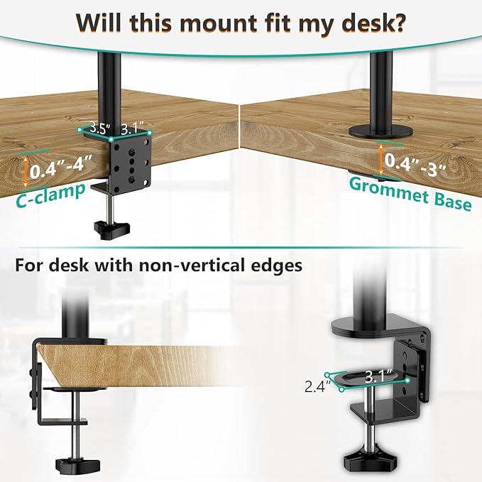 WALI Single Monitor Stand Desk Mount, Tall Monitor Stand Fully Adjustable with 39” Height Pole, Articulating Arm for Computer Screen up to 38 inch, 22lbs (M001XXL), Black