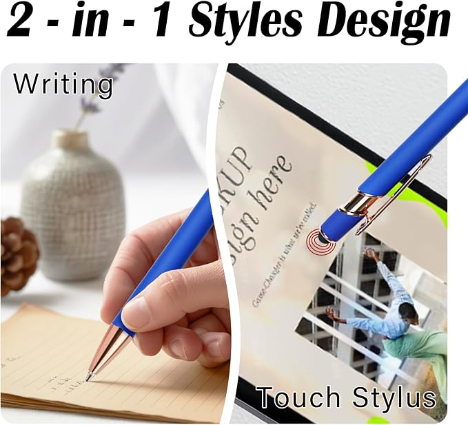 Sparklove Personalized Pens Bulk, Custom Pens with Name/Logo, Customized Black Ink Ballpoint Gifts, Engraved Pen with Stylus, Ideal for Business, Wedding, Birthday, Women, Men Office Metal Pen