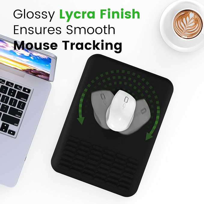 MEKASS Mouse Pad with Wrist Rest, Ergonomic Slope Mousepad for Carpal Tunnel Pain Relief, Memory Foam Desk Computer Wrist Support Mouse Pad with for Office Home (Sunflower)