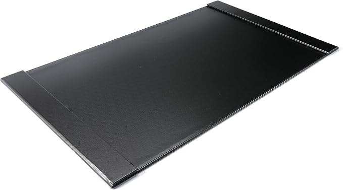 30" x 18" Leather Desk Blotter with Side Rails for Writing Leather Executive Desk Pad Protector Desk Mat for Office Home Workplace Black