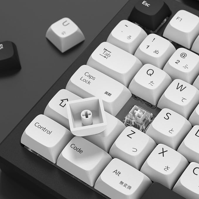 XDA White Keycaps, XVX Japanese PBT Keycap Sets, Bow Key caps 75 Percent Dye-Sublimation Keyboard Keycaps for 61/64/68/84/87/100/104/108 Cherry MX Mechanical Keyboard