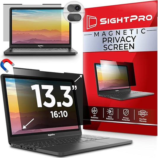 Magnetic Laptop Privacy Screen 13.3 Inch 16:10 - Patented Removable Laptop Privacy Filter Shield and Protector