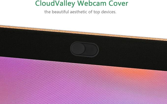 CloudValley Webcam Cover Slide, [5 Pack] 0.6mm-Thin Metal Web Camera Cover Sticker for MacBook Pro, MacBook Air, Laptop, iMac, PC, Surfcase, iPhone 8/7/6 Plus, Privacy Cover, Black-5 pcs