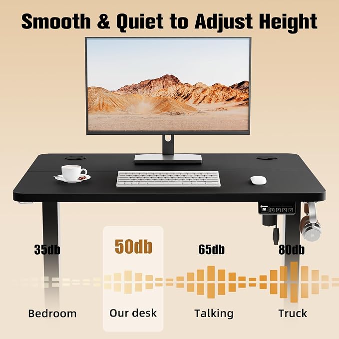 Small Standing Desk, 32"x24" Height Adjustable Sit-Stand Office, Black | Electric Adjustable Standing Desk, Sit to Stand Computer Office Desk with Splice Board, Memory Preset, Lifts 28.7''-46.5"
