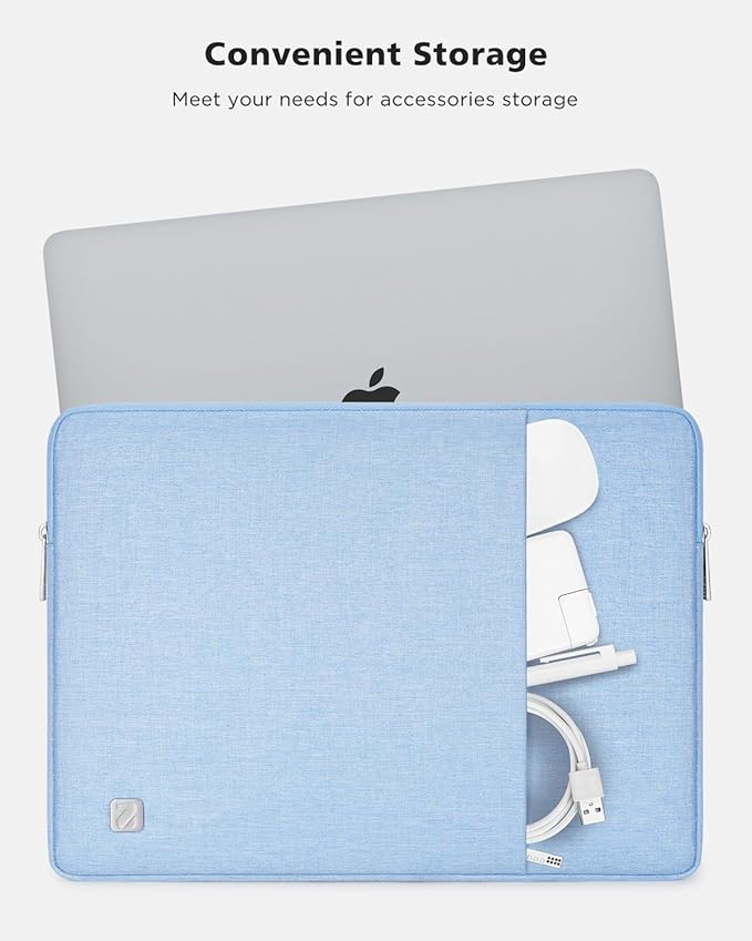 NIDOO 13 Inch Laptop Sleeve 14 inch Computer Carrying Case Bag for 14" MacBook Pro M4 M3/13.5" Surface Laptop 5 6 7/14" ThinkPad E14 L14 / ThinkPad X1 Carbon Yoga/14 ASUS ROG Zephyrus G14, Light Blue