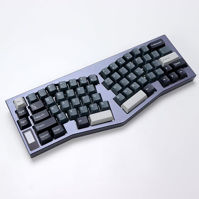 Apollo PBT Double Shot Keycap Set,176 Keys Grey Custom Key Cap Keycaps 60 Percent Cherry Profile Keycaps for 61/64/68/84/87/100/104/108 Mechanical Keyboard