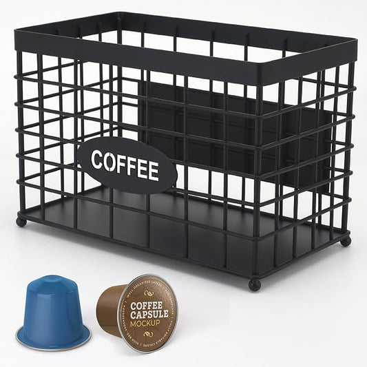 Coffee Pod Holder Basket Magnetic Coffee Pods Holder High-Capacity K Cup Holder Coffee Bar Accessories.Suitable for Kitchen Countertop and Side of the Refrigerator