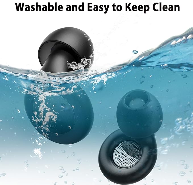 Adhiper Ear Plugs for Noise Reduction 35db Ear Protection, Silicone Reusable Earplugs with 4 Pairs Ear Tips & Small Box for Sleep, Concerts, Work, Study - Black