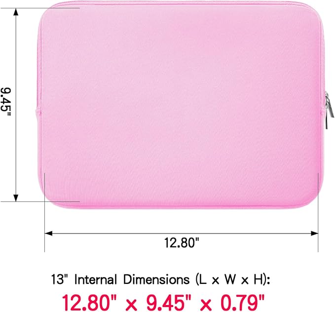 RAINYEAR Laptop Sleeve Case Compatible with 13.3 Inch Notebook Computer Tablet Chromebook 14" MacBook Pro/Max M1 M2 M3 M4 M5 Soft Cover Protective Case Zipper Carrying Bag (Pink)