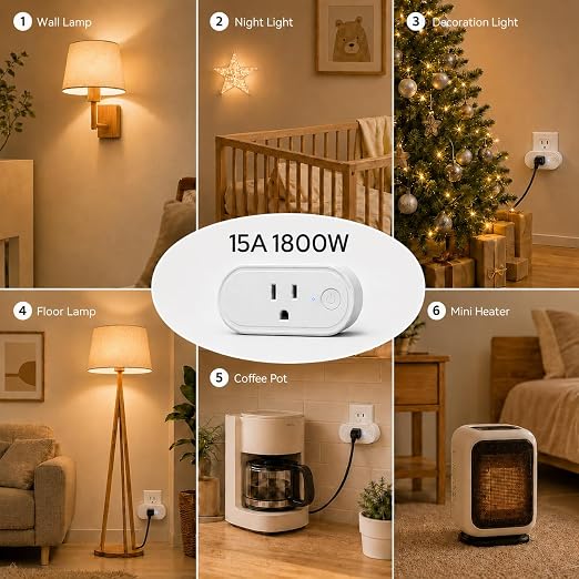 LoraTap Wireless Outlet (2 Pack) - Ergonomic Round Remote (Comfort Grip!) + Magnetic Wall Base - Stick & Grab, No Wall Damage - 15A/1875W 100ft Range - Control for Hard-to-Reach Sockets