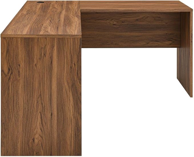 Modway EEI-5822-WAL-WHI Transmit Wood Desk and File Cabinet Set, Walnut White