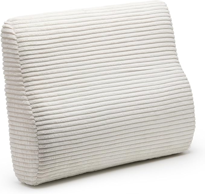 Lumbar Support Pillow for Recliner Chair/Accent Chair/Couch, Large Memory Foam Back Support Cushion for Elderly, Ergonomic Backrest Pillow for Back Rest, Pain Relief, Reading, Washable Cover, Beige