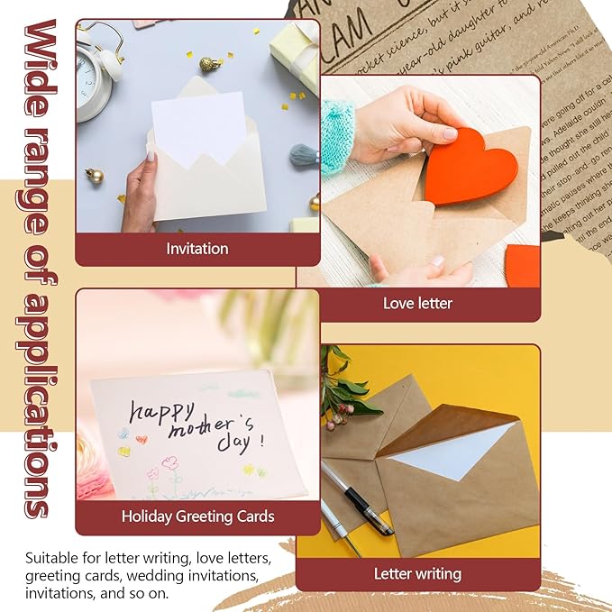 46Pcs Stationary Set and Envelopes (20 Lined Stationery Paper + 20 Linen Texture Vintage Envelope + 6 Wax Seal Stickers) for Letter Writing, 2 Colors Stationary Kit
