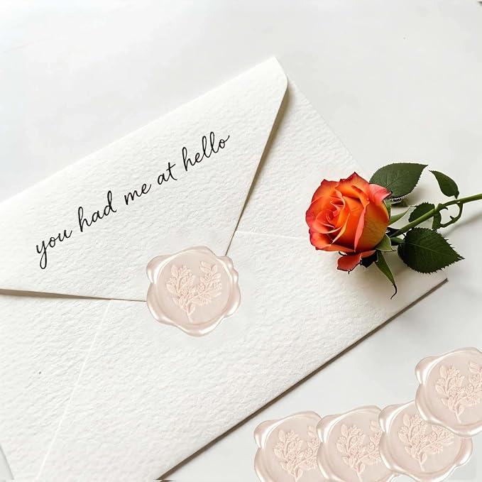 60 Pcs Wax Seal Stickers Set (3 Designs in 1 Pack) - Adhesive Backed Elegant Floral Designs for Wedding Invitation Envelope Seal Stickers Gift Wrapping (Champagne)