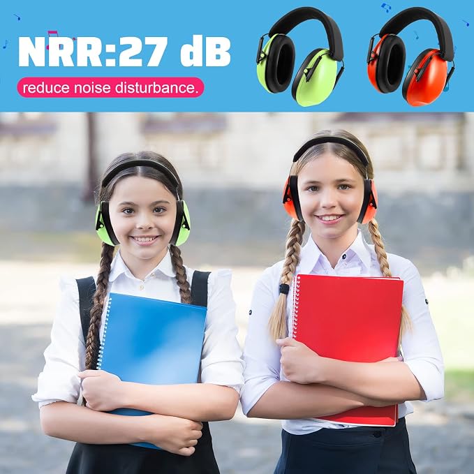 Amylove 12 Pcs Kids Ear Protection Noise Cancelling Headphones Ear Muffs Bulk 27db Adult Noise Reduction Hearing Earmuff (Universal Fit (kids & Adults),Classic Style)