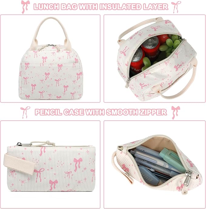 BTOOP School Backpacks for Teen Girls Bookbags Lightweight Kids Backpack School Bags Set with Lunch Box Pencil Case